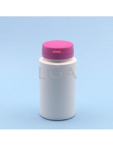 Pilulier plastique blanc 125ml, à couvercle...