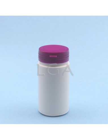 Pilulier plastique blanc 100ml, à couvercle...
