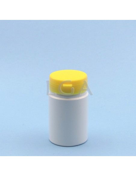 Kapselbox aus Plastik, weiße,   75ml mit Verschluss mit Sicherheitsgewinde
