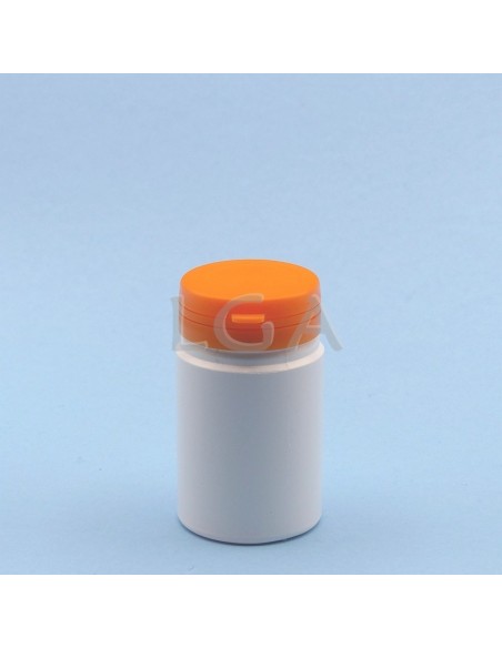 Zoppica a pillole in plastica bianco 75ml con capsula antimanomissione