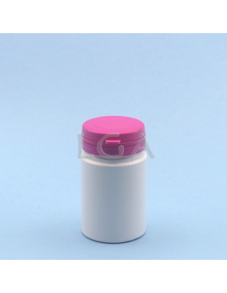 Kapselbox aus Plastik, weiße,   75ml mit Verschluss mit Sicherheitsgewinde