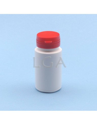 Pilulier plastique blanc 50ml, à couvercle...