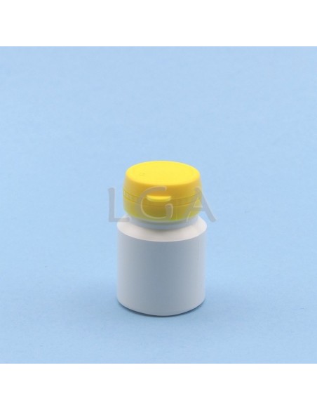 Kapselbox aus Plastik, weiße,   30ml mit Verschluss mit Sicherheitsgewinde