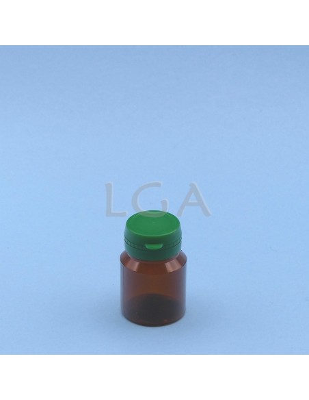 Crystal amber plastic capsule box 30ml with impregnable cap