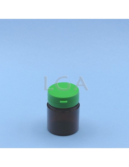 Crystal amber plastic capsule box 50ml with impregnable cap