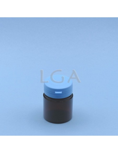 Zoppica a pillole in plastica cristallo ambrato 50ml con capsula antimanomissione