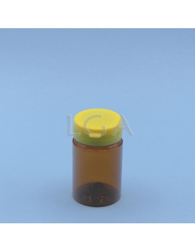 Crystal amber plastic capsule box 75ml with...