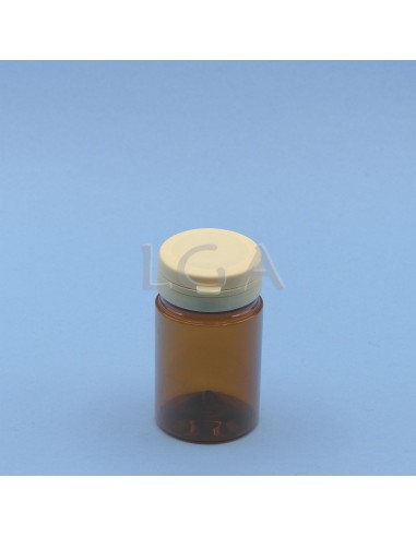 Pilulier plastique ambré cristal 75ml, à...