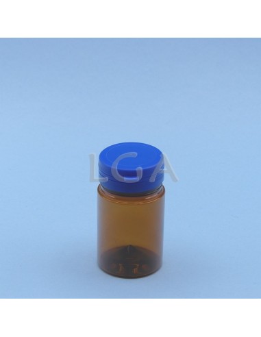 Pilulier plastique ambré cristal 75ml, à...