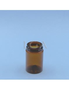 Crystal amber plastic capsule box 75ml with impregnable cap