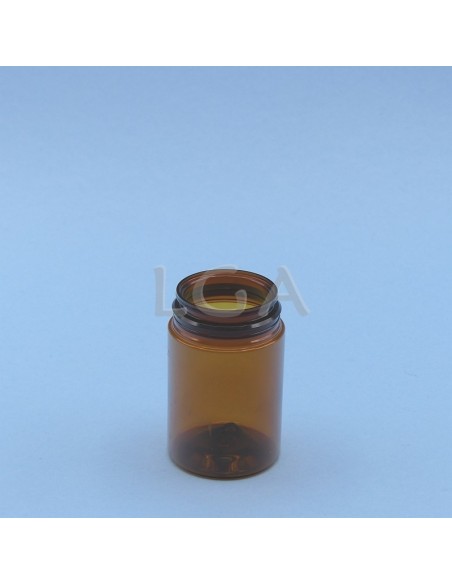 Crystal amber plastic capsule box 75ml with impregnable cap