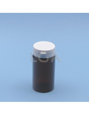 Pilulier plastique ambré cristal 100ml, à...