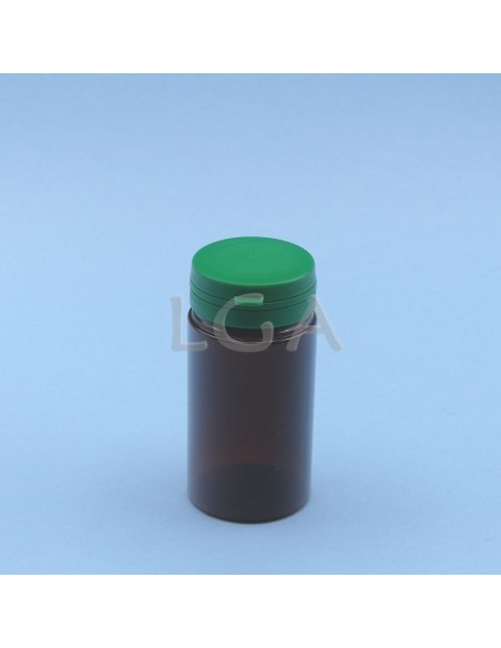 Zoppica a pillole in plastica cristallo ambrato 100ml con capsula antimanomissione
