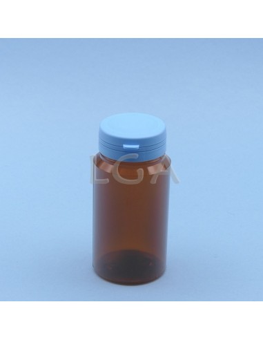 Pilulier plastique ambré cristal 125ml, à...