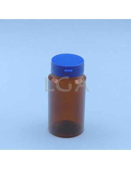 Crystal amber plastic capsule box 125ml with impregnable cap