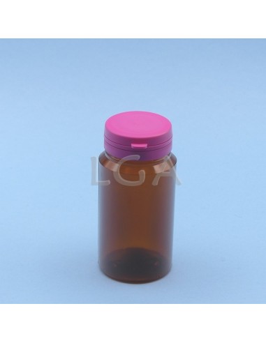Pilulier plastique ambré cristal 125ml, à...
