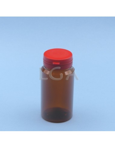 Crystal amber plastic capsule box 125ml with...