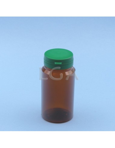 Pilulier plastique ambré cristal 125ml, à...