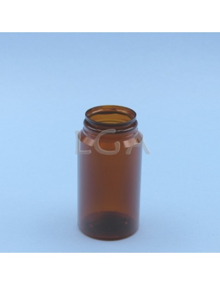Zoppica a pillole in plastica cristallo ambrato 125ml con capsula antimanomissione