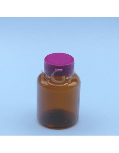 Pilulier plastique ambré cristal 200ml, à...