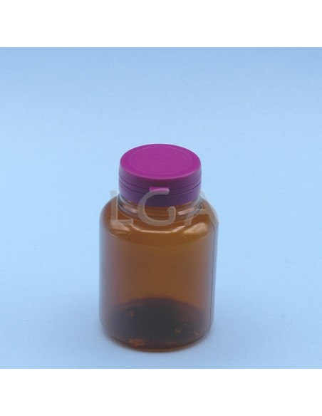 Crystal amber plastic capsule box 200ml with impregnable cap