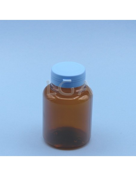 Zoppica a pillole in plastica cristallo ambrato 200ml con capsula antimanomissione
