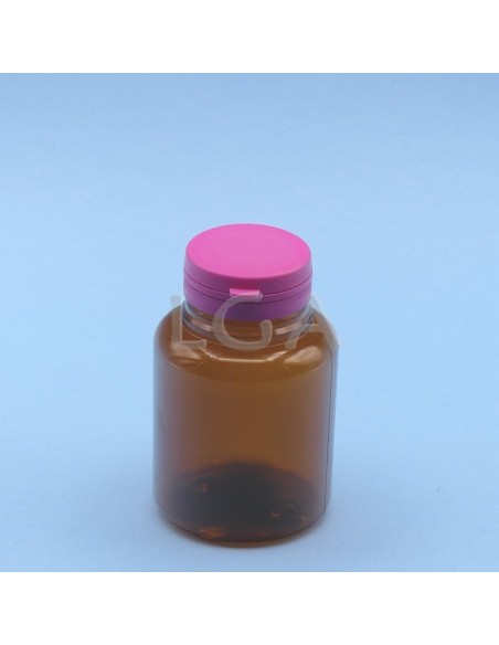Crystal amber plastic capsule box 200ml with impregnable cap