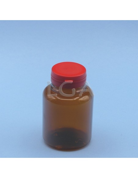 Crystal amber plastic capsule box 200ml with impregnable cap