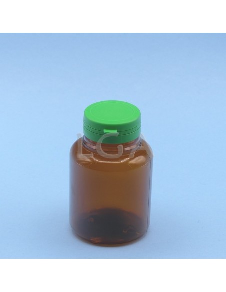 Crystal amber plastic capsule box 200ml with impregnable cap