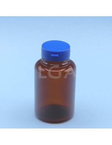 Pilulier plastique ambré cristal 250ml, à...