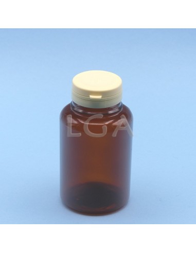 Pilulier plastique ambré cristal 250ml, à...