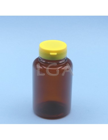 Crystal amber plastic capsule box 250ml with...