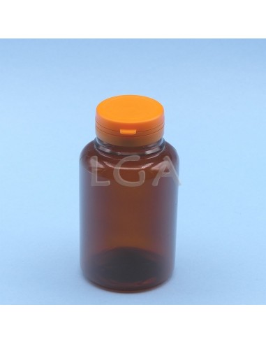 Pilulier plastique ambré cristal 250ml, à...