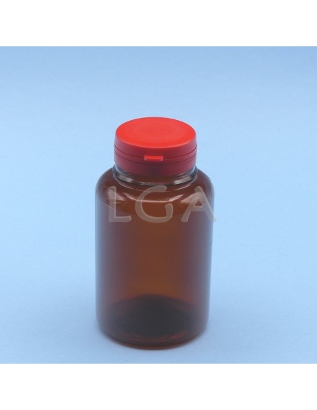 Crystal amber plastic capsule box 250ml with impregnable cap