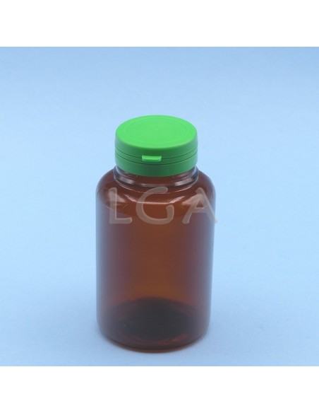 Crystal amber plastic capsule box 250ml with impregnable cap