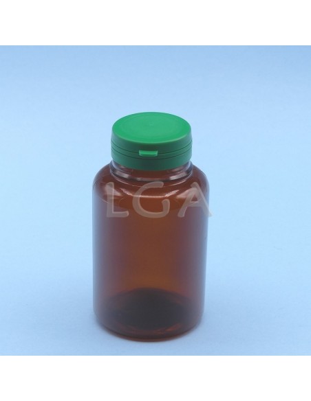 Crystal amber plastic capsule box 250ml with impregnable cap