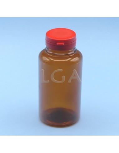 Pilulier plastique ambré cristal 300ml, à...