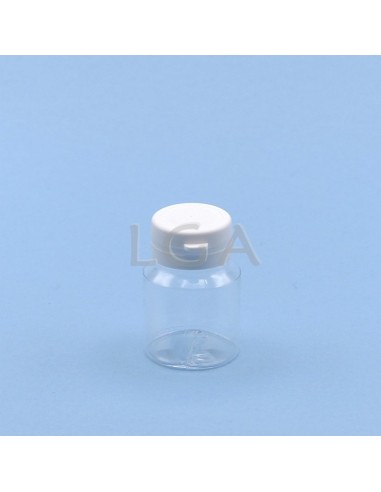 Pilulier plastique cristal 30ml, à couvercle...
