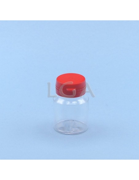 Crystal plastic capsule box 30ml with impregnable wide cap