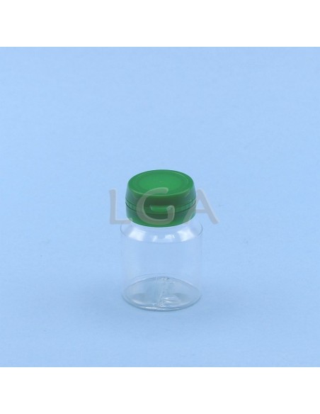 Crystal plastic capsule box 30ml with impregnable wide cap