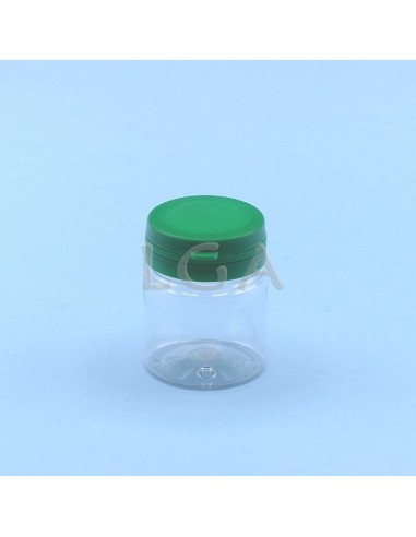 Pilulier plastique cristal 50ml, à couvercle...