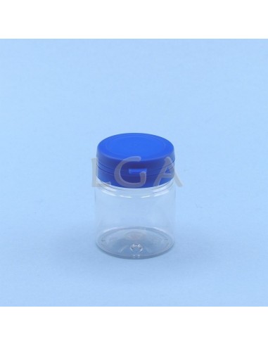 Pilulier plastique cristal 50ml, à couvercle...