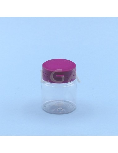 Pilulier plastique cristal 50ml, à couvercle...