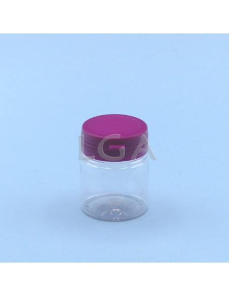 Crystal plastic capsule box 50ml with impregnable wide cap
