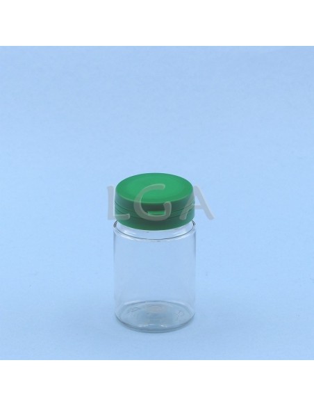 Pilulier plastique cristal 75ml, à couvercle inviolable