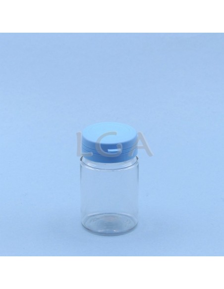 Zoppica a pillole in plastica cristallo 75ml con capsula antimanomissione