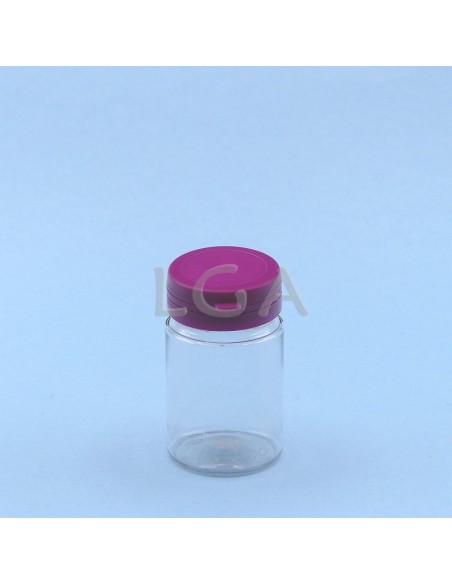 Crystal plastic capsule box 75ml with impregnable wide cap