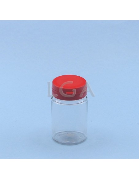 Kapselbox aus Plastik- kristallin, 75ml mit Verschluss mit Sicherheitsgewinde