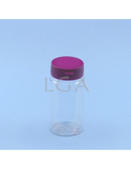 Crystal plastic capsule box 100ml with impregnable wide cap