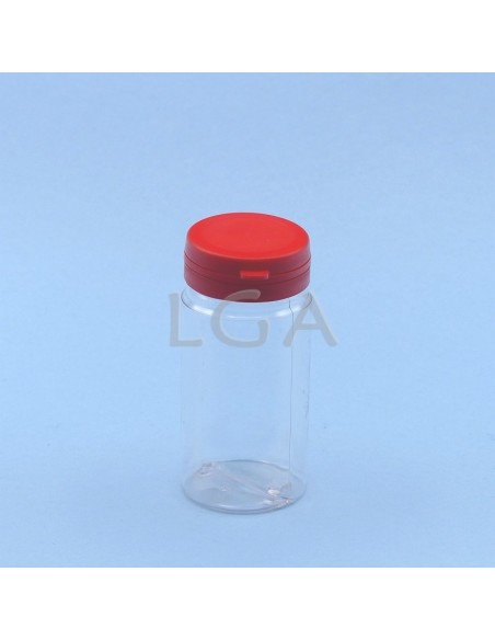 Crystal plastic capsule box 100ml with impregnable wide cap